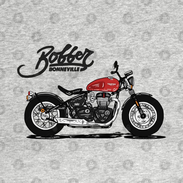 Triumph Bonneville Bobber Red by Hilmay